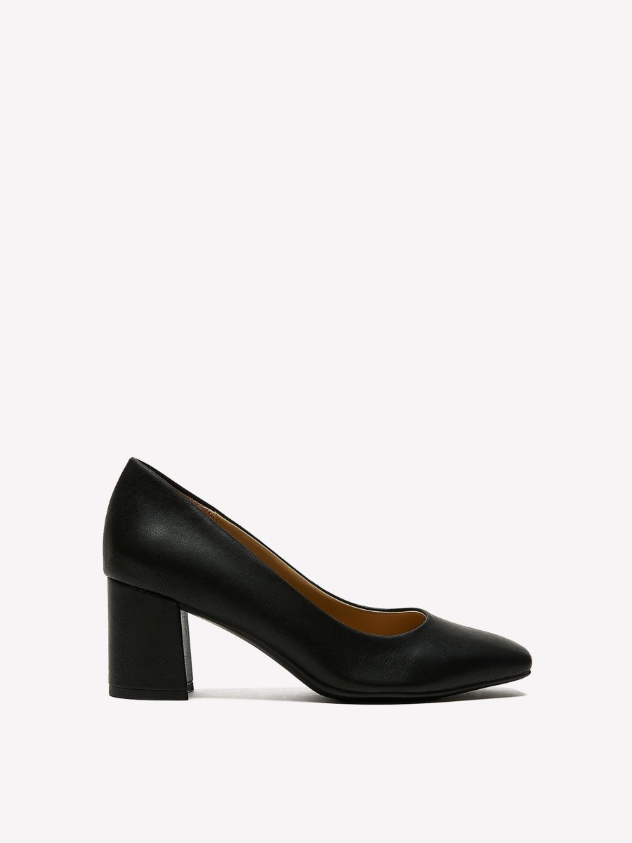 Shoes Penningtons | Wide Width, Warner Square Toe Pump With Block Heel - Naturalizer