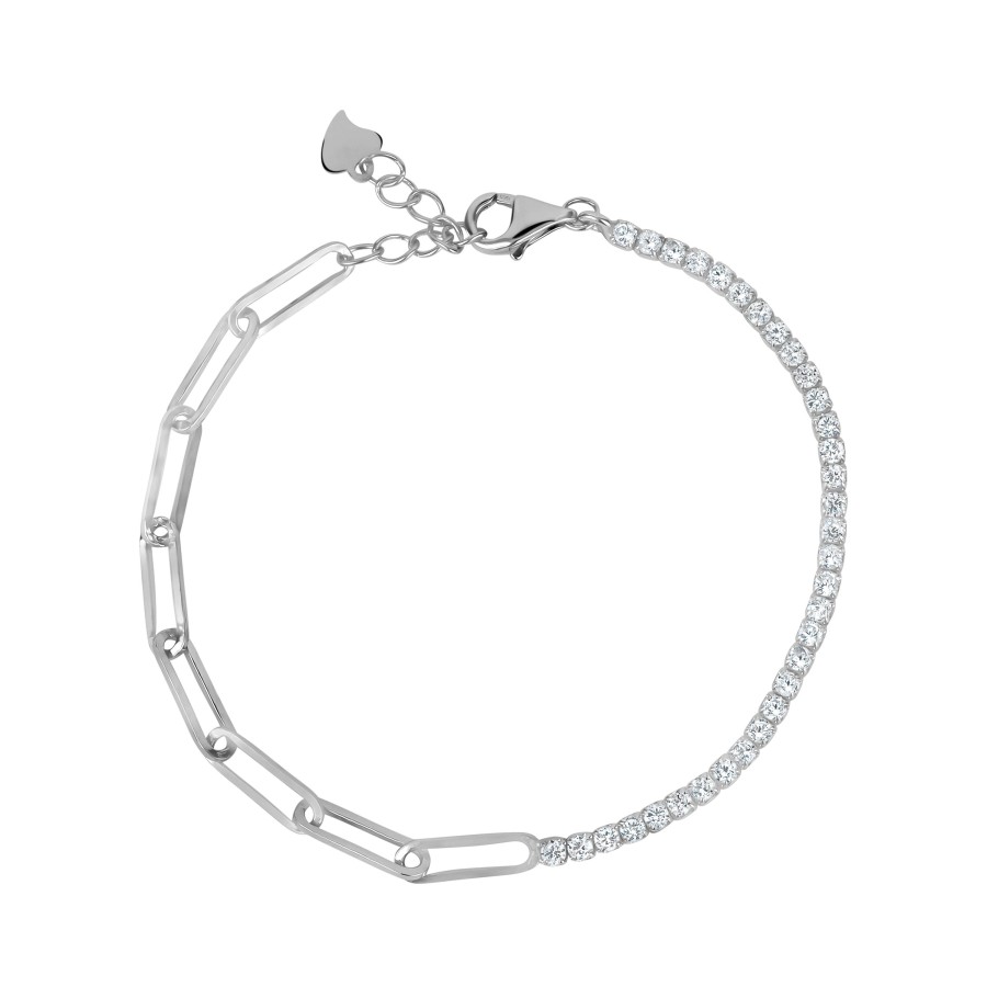 Accessories Penningtons | Club Rochelier 3A Cubic Zirconia Bracelet With Large Links - Penningtons