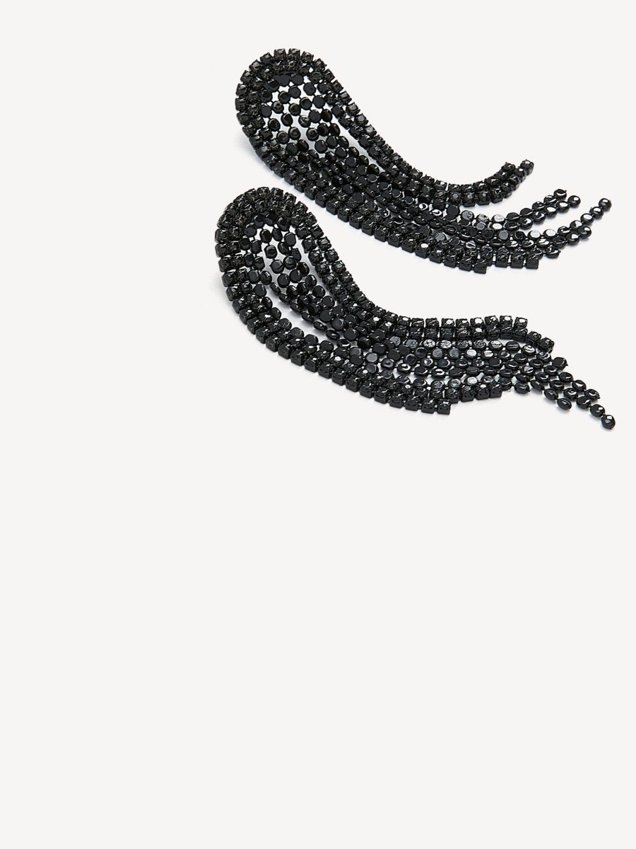 Accessories Penningtons | Long Black Tassel Drop Earrings