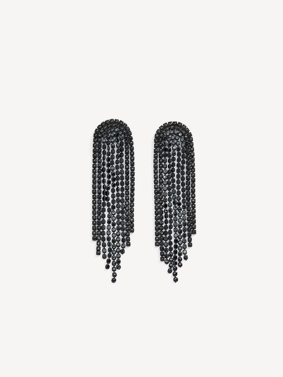 Accessories Penningtons | Long Black Tassel Drop Earrings