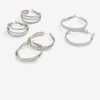 Accessories Penningtons | Silver Paper Glitter Hoop Earrings, Set Of 3