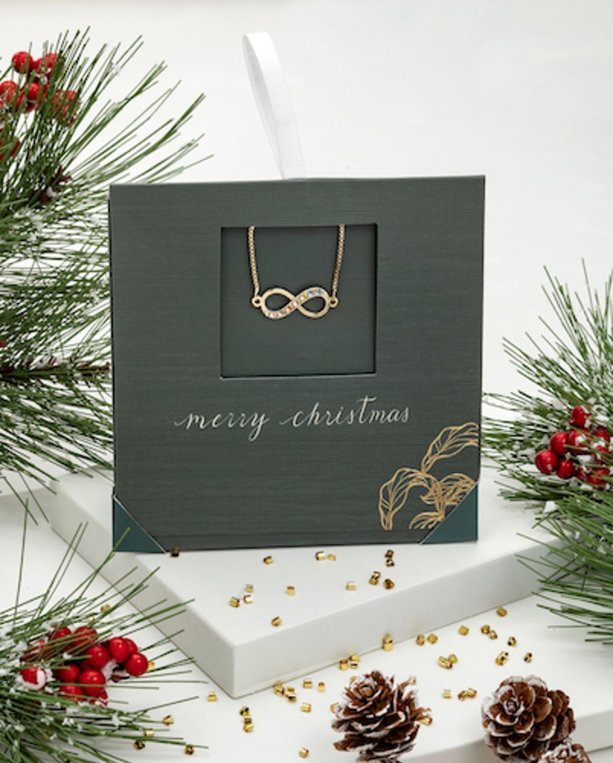 Accessories Penningtons | Holiday Gift Box With Goldtone & Aurora Borealis Crystal Infinity Adjustable Bracelet - Callura - Penningtons