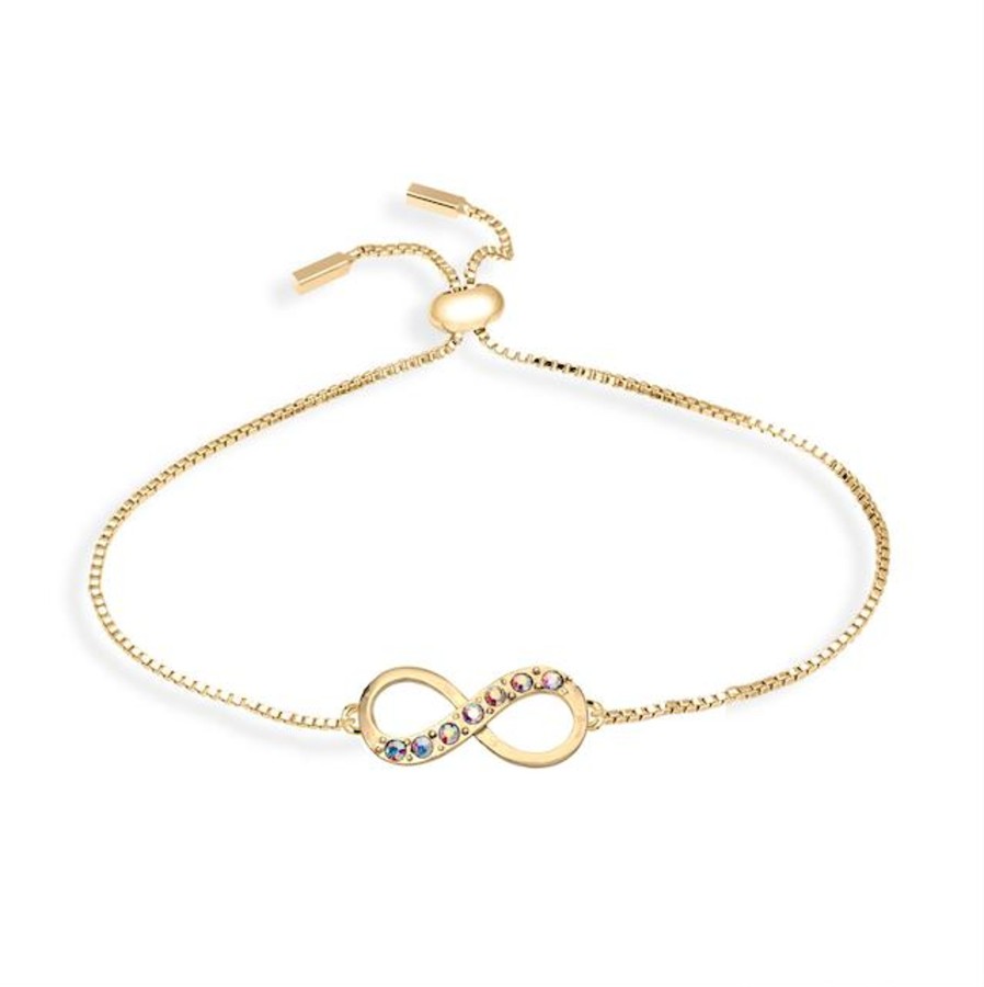 Accessories Penningtons | Holiday Gift Box With Goldtone & Aurora Borealis Crystal Infinity Adjustable Bracelet - Callura - Penningtons