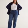 Clothing Penningtons | Responsible, Curvy-Fit High-Rise Wide-Leg Jeans, Dark Wash - D/C Jeans