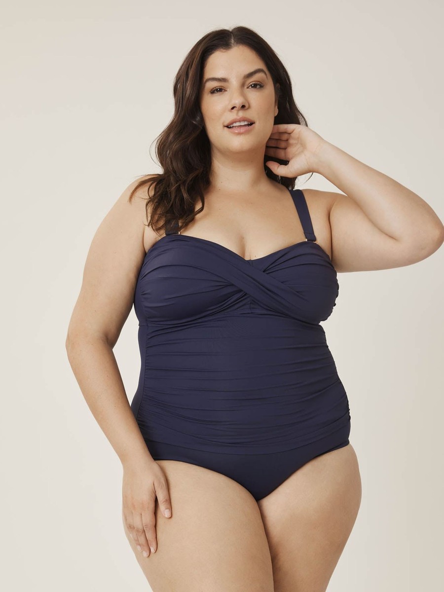 Clothing Penningtons | Navy Twisted Front One-Piece Swimsuit - Anne Cole