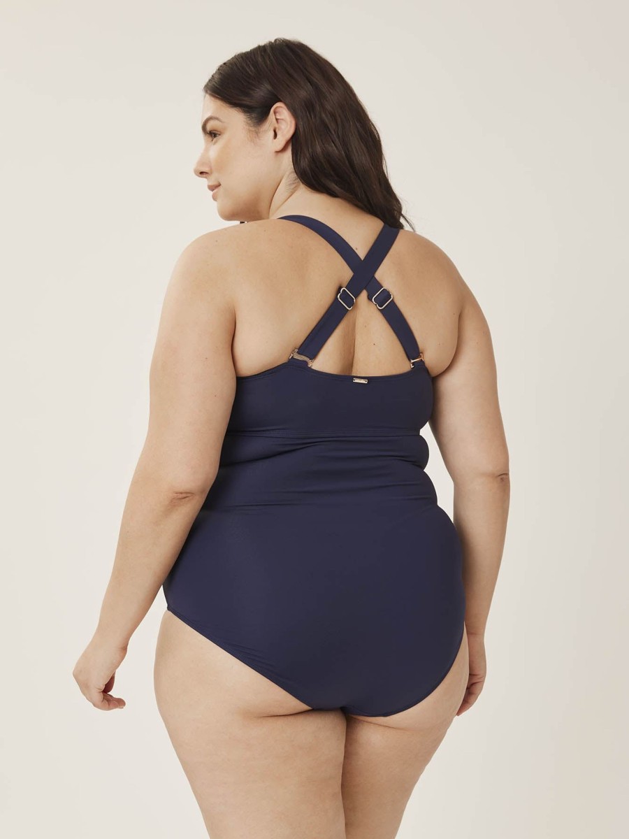 Clothing Penningtons | Navy Twisted Front One-Piece Swimsuit - Anne Cole