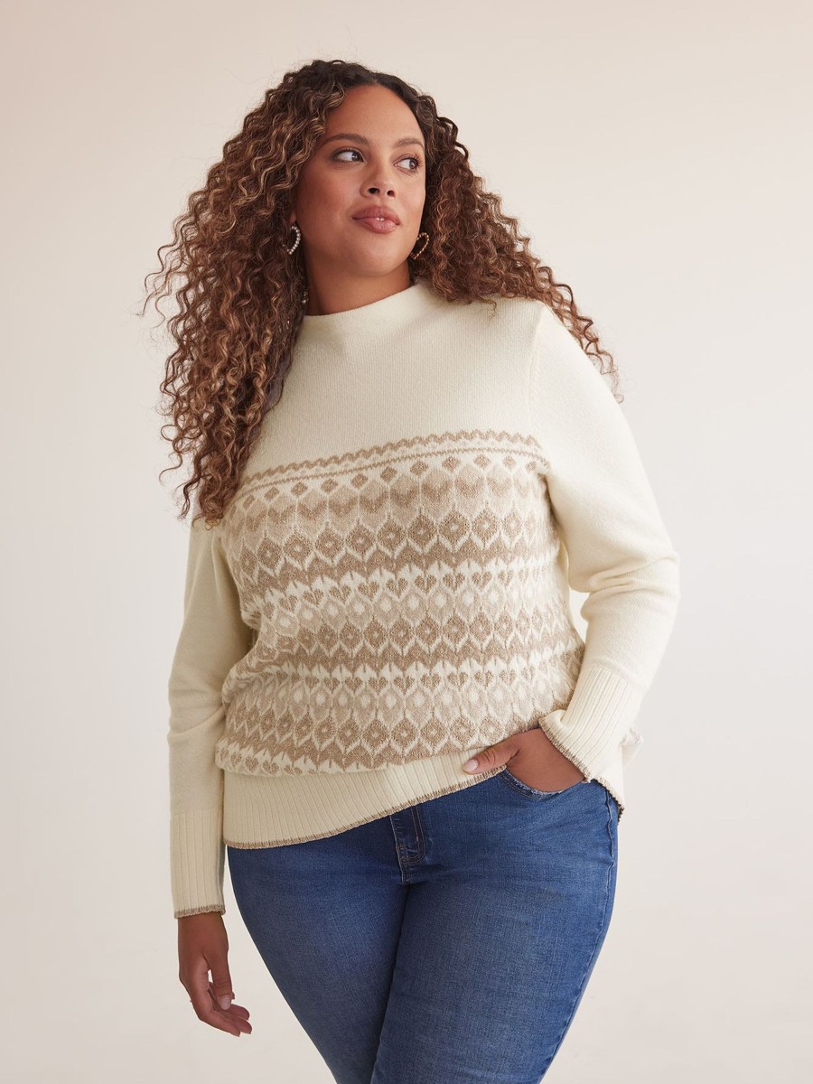 Clothing Penningtons | Fair Isle Jacquard Knit Sweater With Lurex