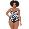 Clothing Penningtons | Zanzibar Tankini Top, Paint Brush Print - Raisins Curve