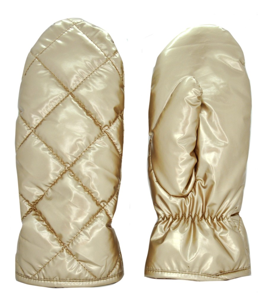 Accessories Penningtons | Cr Ladies - Metallic Quilted Puffer Mitten - Penningtons