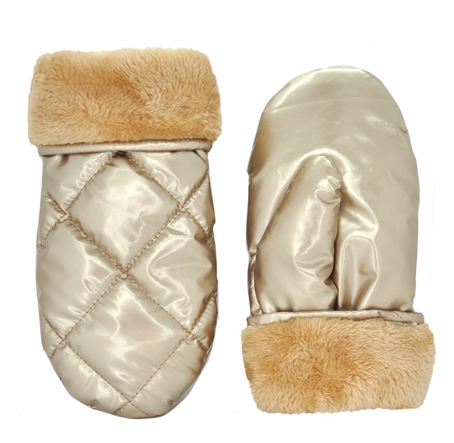 Accessories Penningtons | Cr Ladies - Metallic Quilted Puffer Mitten - Penningtons