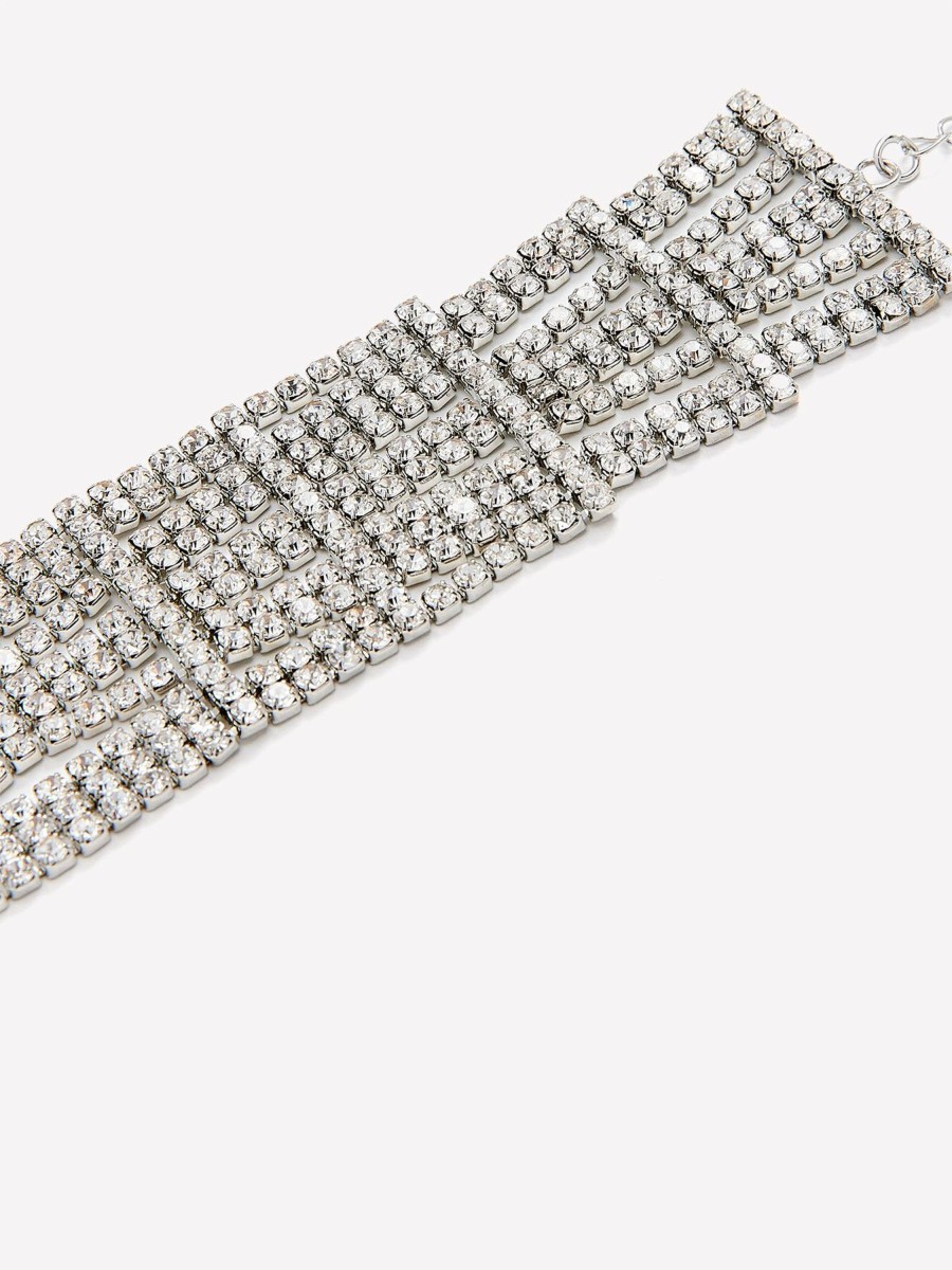 Accessories Penningtons | Wide All-Over Rhinestones Bracelet