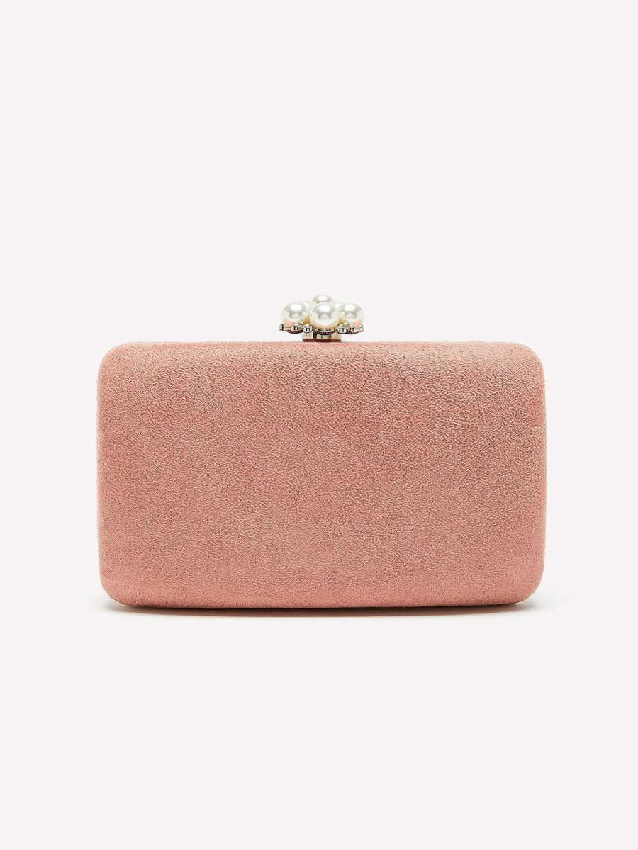 Accessories Penningtons | Pink Clutch With Pearl Closure - Addition Elle