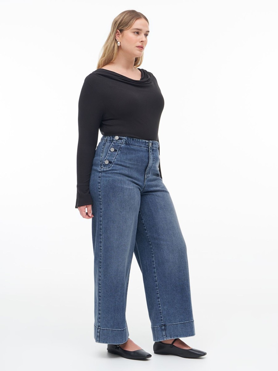 Addition Elle Penningtons Bottoms | Responsible, High-Waisted Ultra Wide-Leg Sailor Jeans - Addition Elle