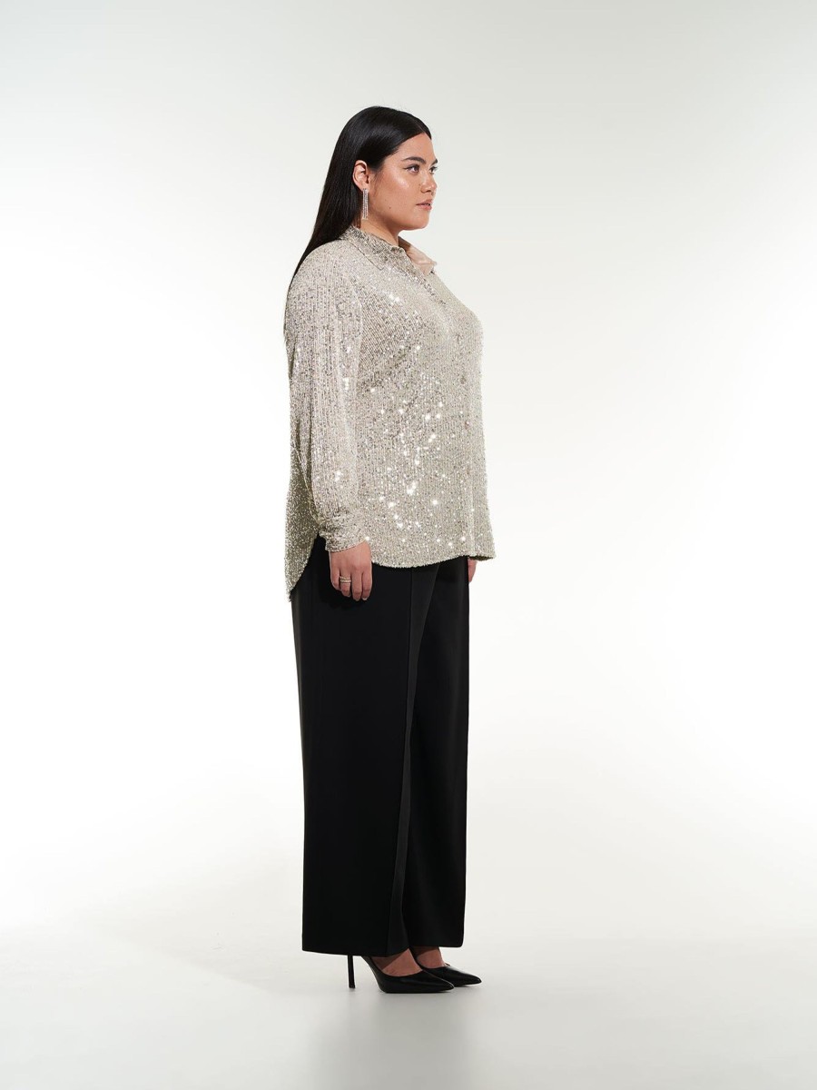 Clothing Penningtons | Long Buttoned-Down Sequins Shirt - Addition Elle