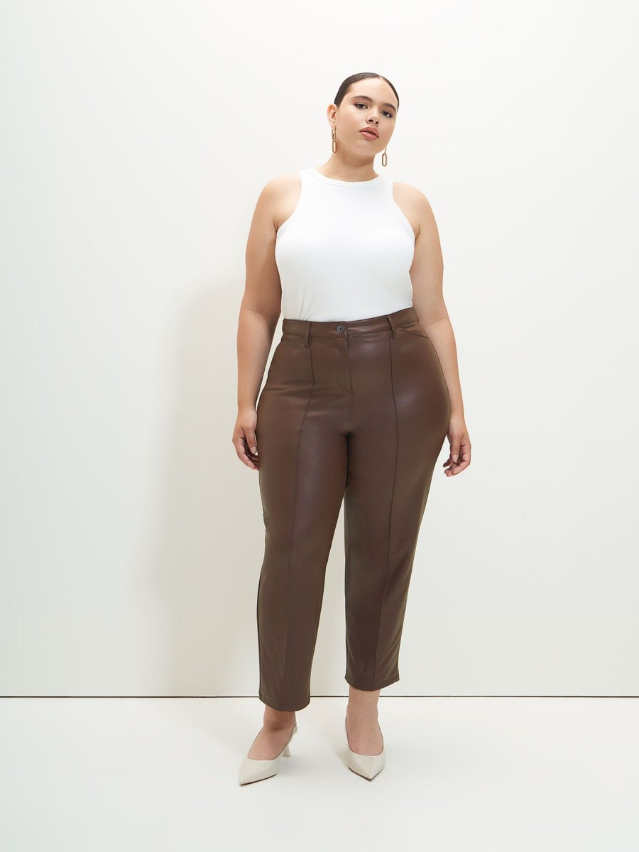 Clothing Penningtons | High-Waisted Straight-Leg Faux Leather Pant - Addition Elle