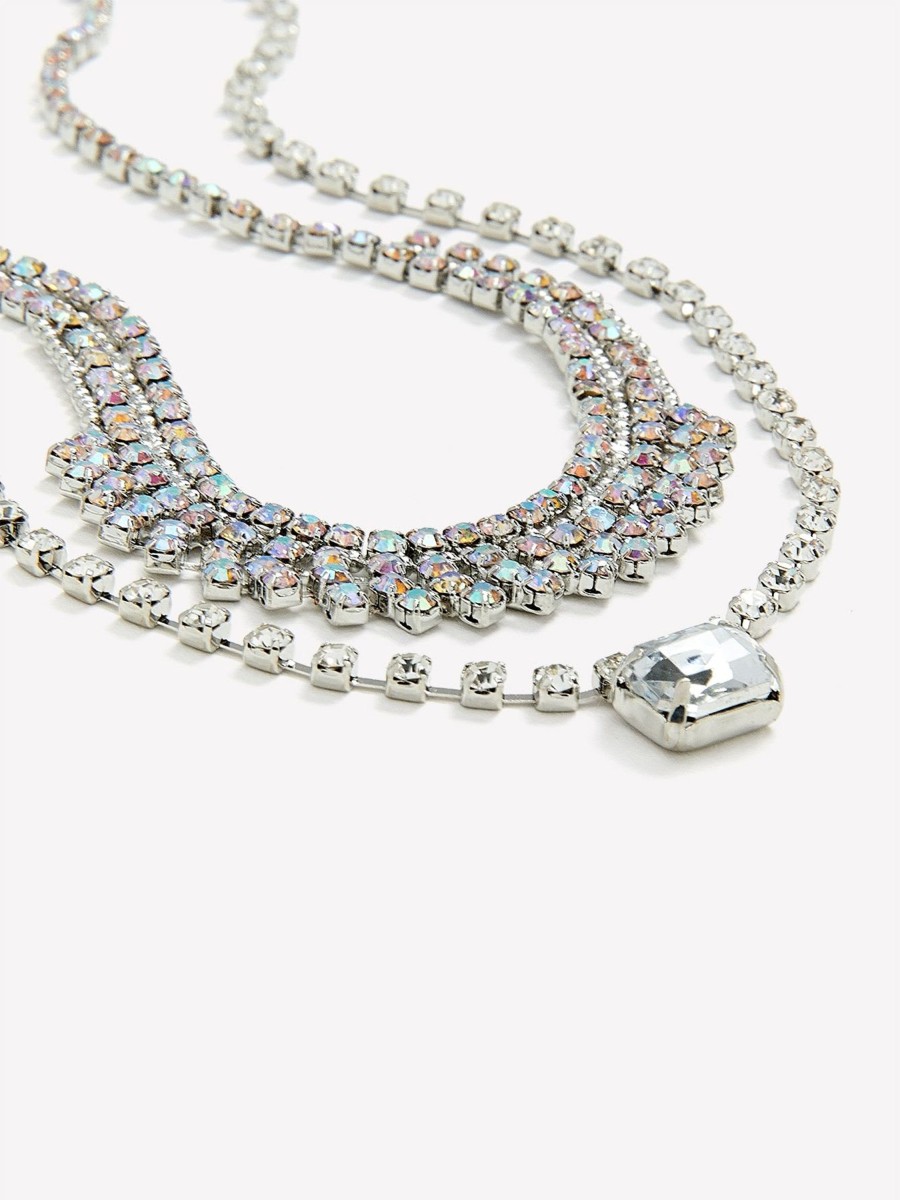 Accessories Penningtons | Short Two-Layer Glitter Necklace