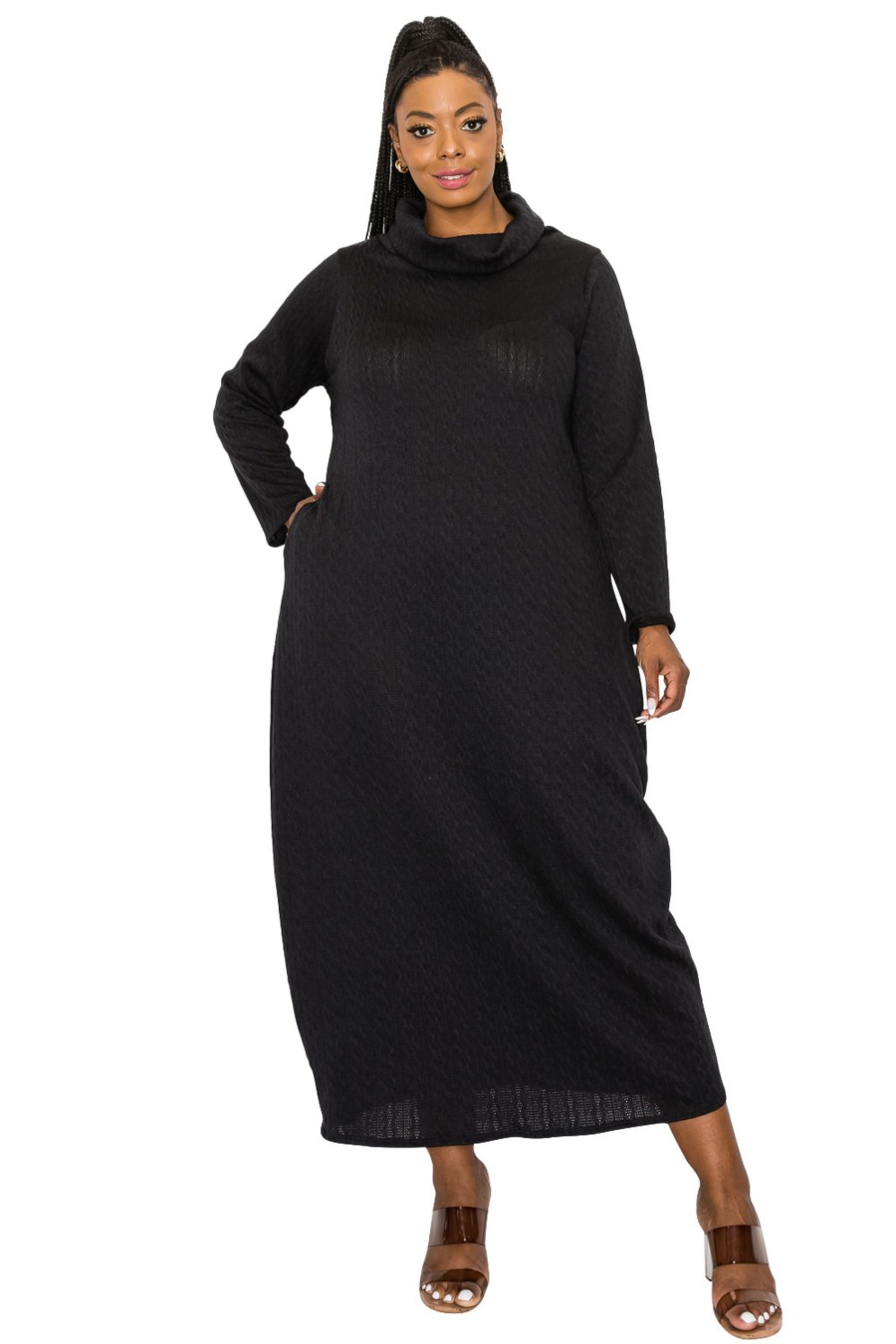 Clothing Penningtons | Lana Cowl Turtle Neck Pocket Sweater Dress - L I V D - Penningtons