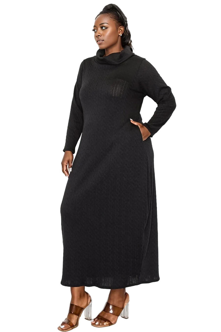 Clothing Penningtons | Lana Cowl Turtle Neck Pocket Sweater Dress - L I V D - Penningtons