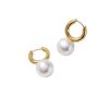 Accessories Penningtons | Classicharms-Gold Pearl Drop Hoop Earrings - Penningtons