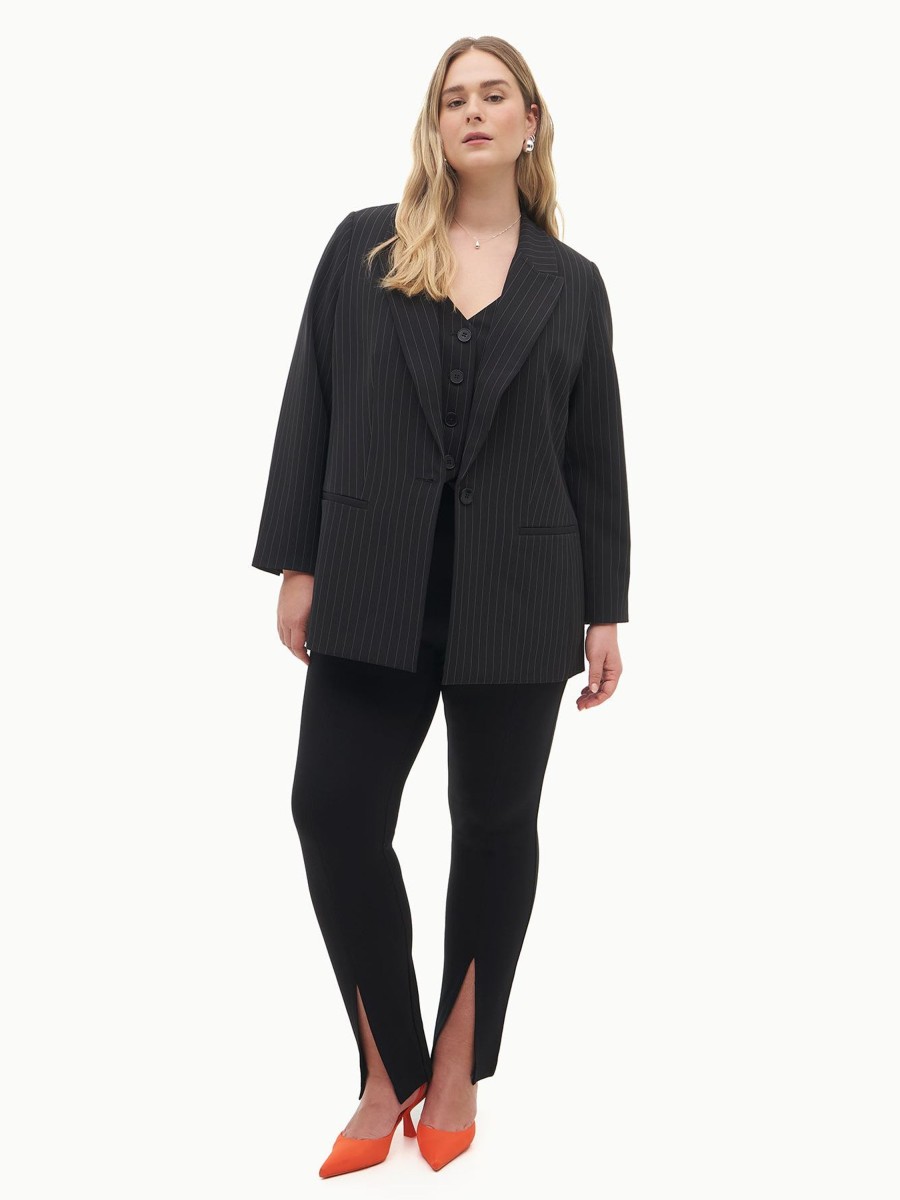 Addition Elle Penningtons Tops | Single Breasted Pinstripe Blazer - Addition Elle