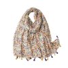 Accessories Penningtons | Dainty Multi Floral Scarf With Tassels - Don'T Ask - Penningtons