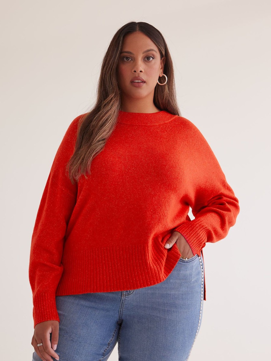 Clothing Penningtons | Crewneck Sweater With High Side Slits