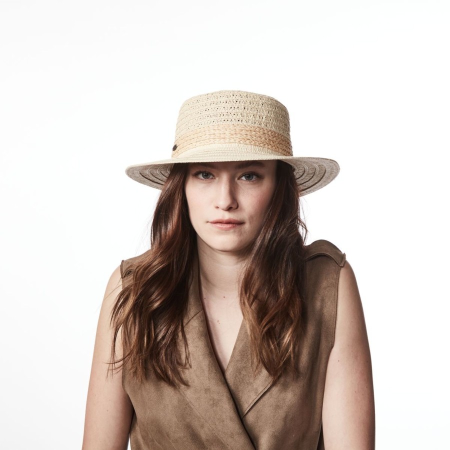 Accessories Penningtons | Canadian Hat 1918 - Batia-Boater Hat With Textured Straw - Penningtons