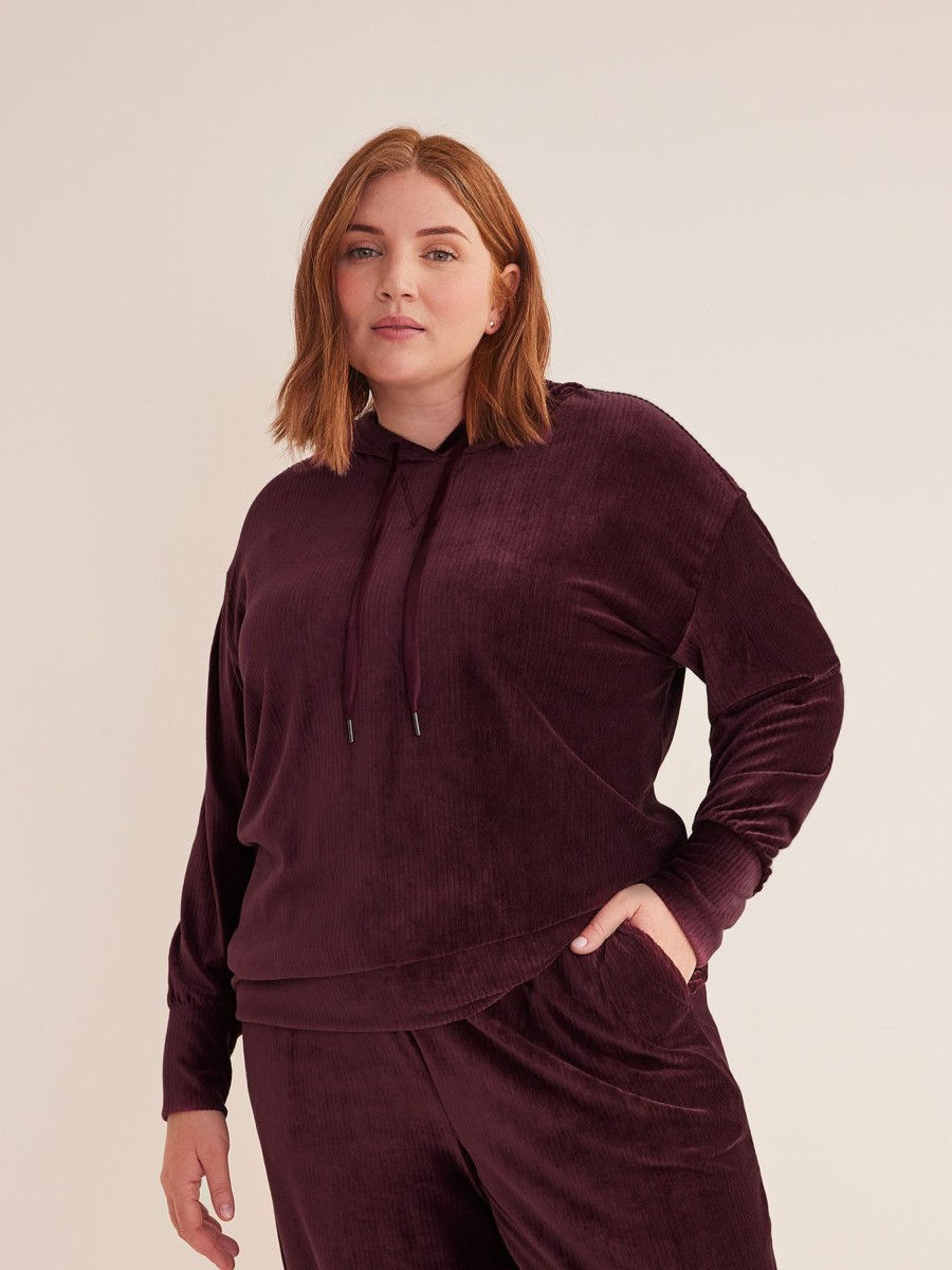 Clothing Penningtons | Ribbed Velvet Hooded Top - Active Zone