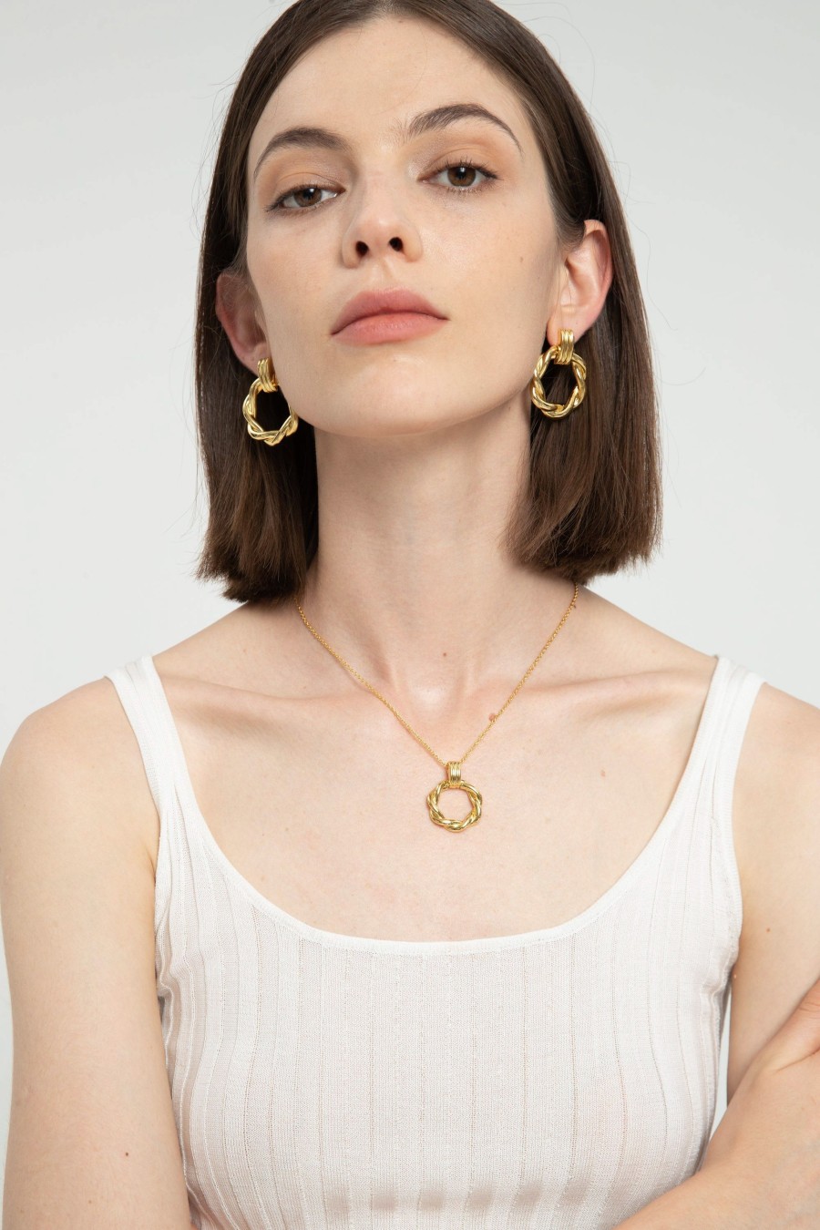 Accessories Penningtons | Classicharms-El A Twisted Hoop Pendant Necklace - Penningtons