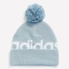 Accessories Penningtons | Pompom Ribbed Knit Beanie, Blue - Adidas