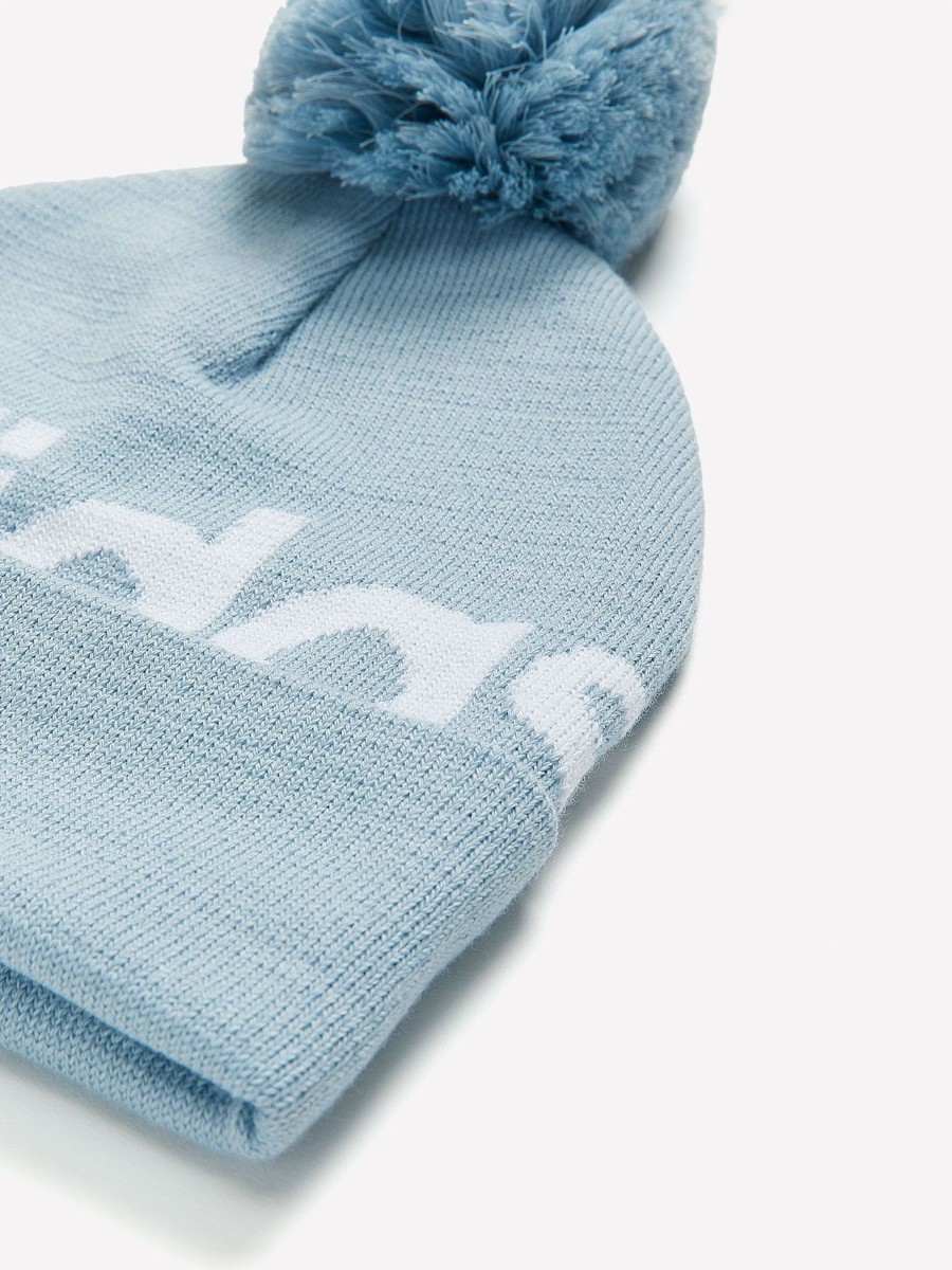 Accessories Penningtons | Pompom Ribbed Knit Beanie, Blue - Adidas