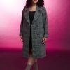 Clothing Penningtons | Plaid Double-Breasted Wool Blend Coat - Addition Elle