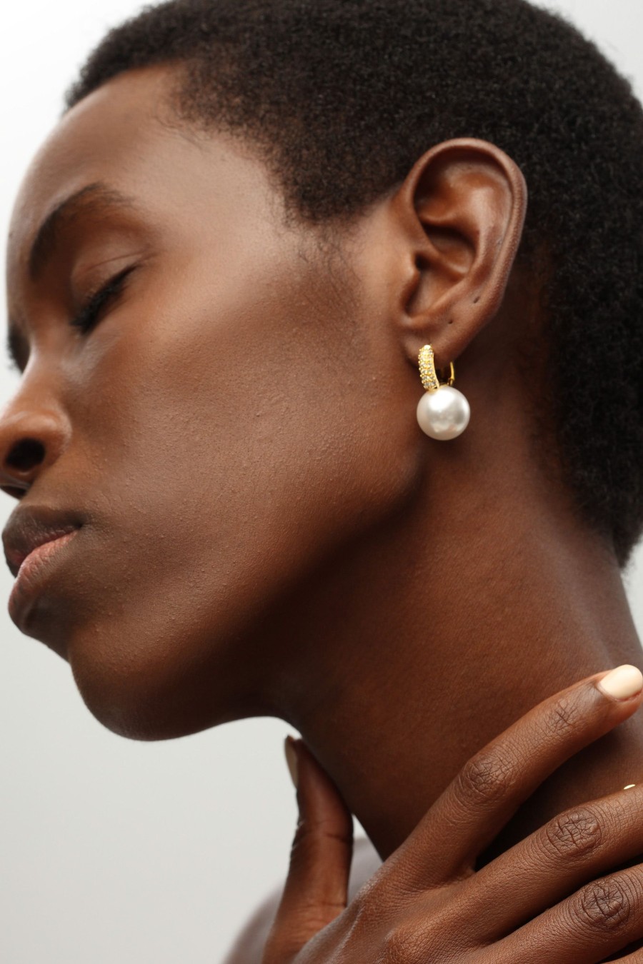 Accessories Penningtons | Classicharms-Gold Pearl Drop Hoop With Zirconia Embellishment Earrings - Penningtons