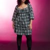 Clothing Penningtons | Plaid Tiered Dress With Balloon Sleeves - Addition Elle