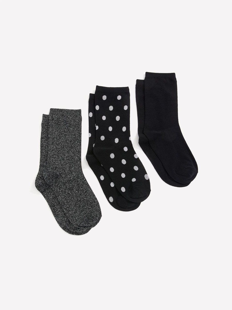 Accessories Penningtons | Dark Assorted Crew Socks, Set Of 3