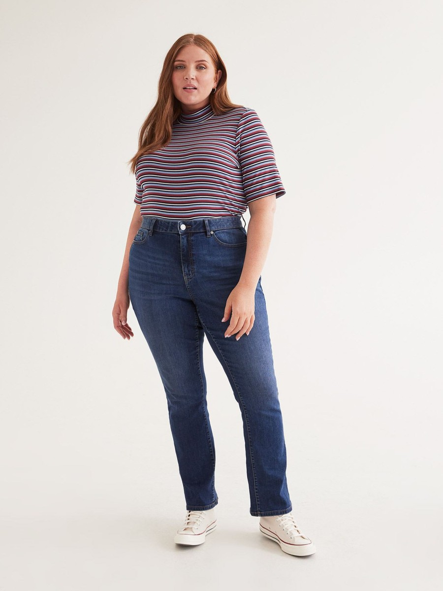 Clothing Penningtons | Responsible, Petite, Curvy-Fit Bootcut Jeans, Dark Wash - D/C Jeans