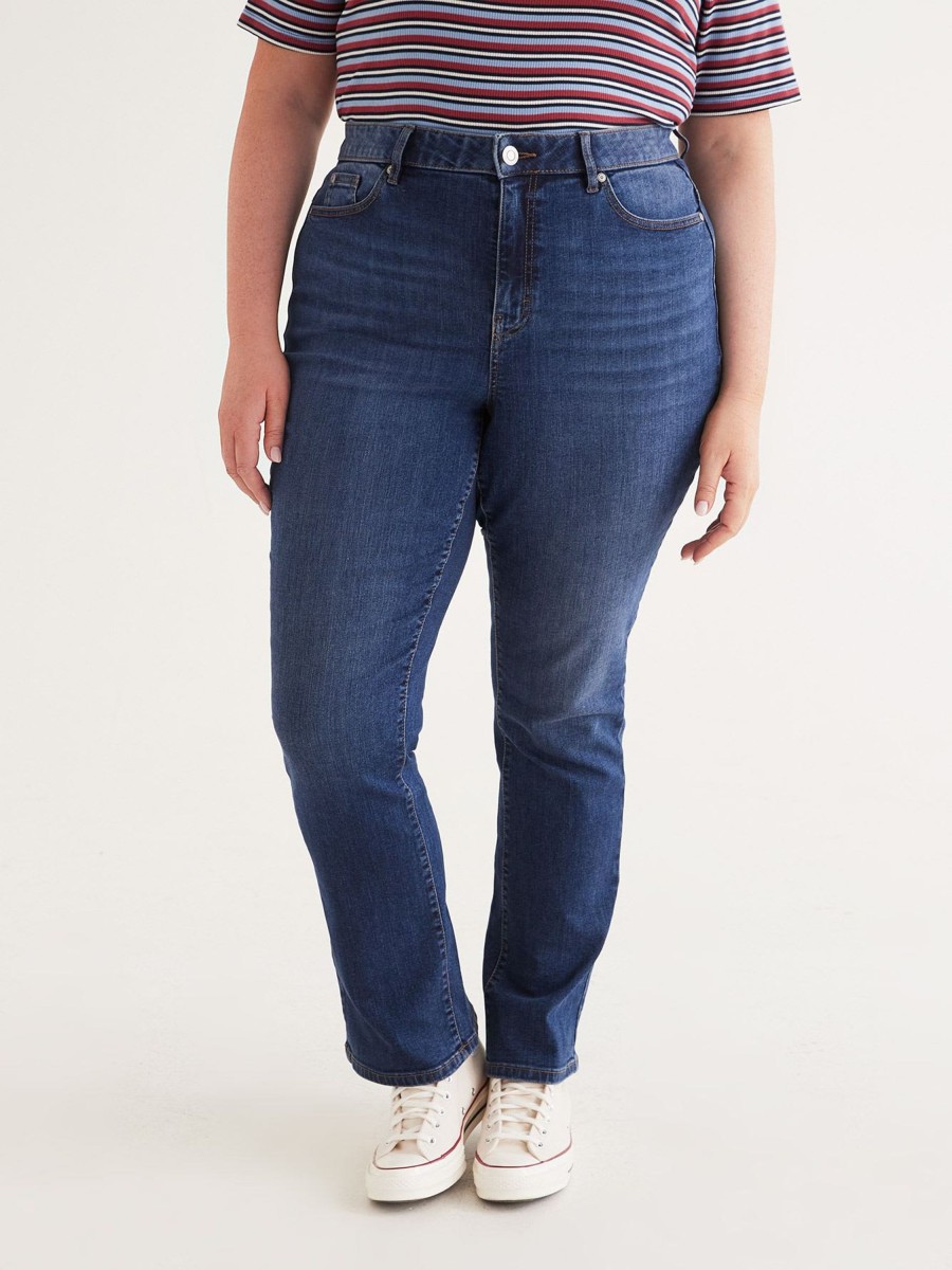 Clothing Penningtons | Responsible, Petite, Curvy-Fit Bootcut Jeans, Dark Wash - D/C Jeans