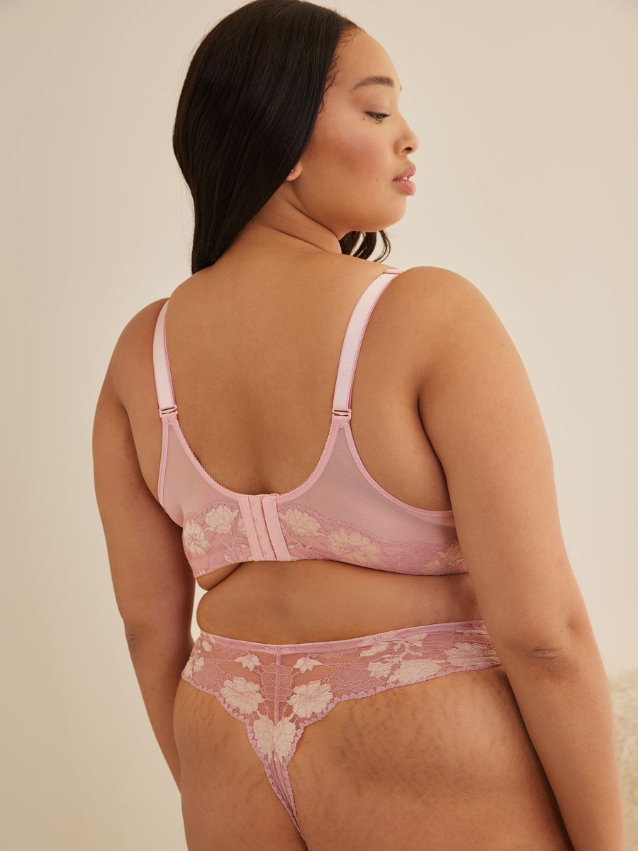 Lingerie Penningtons | Satin Microfibre Thong With Lace Waistband - D Esse Collection