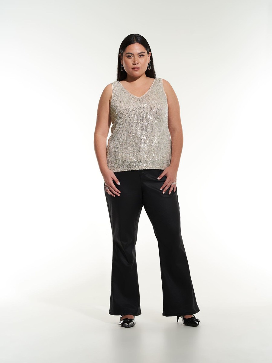 Addition Elle Penningtons Tops | Sleeveless Sequins Knit Top - Addition Elle