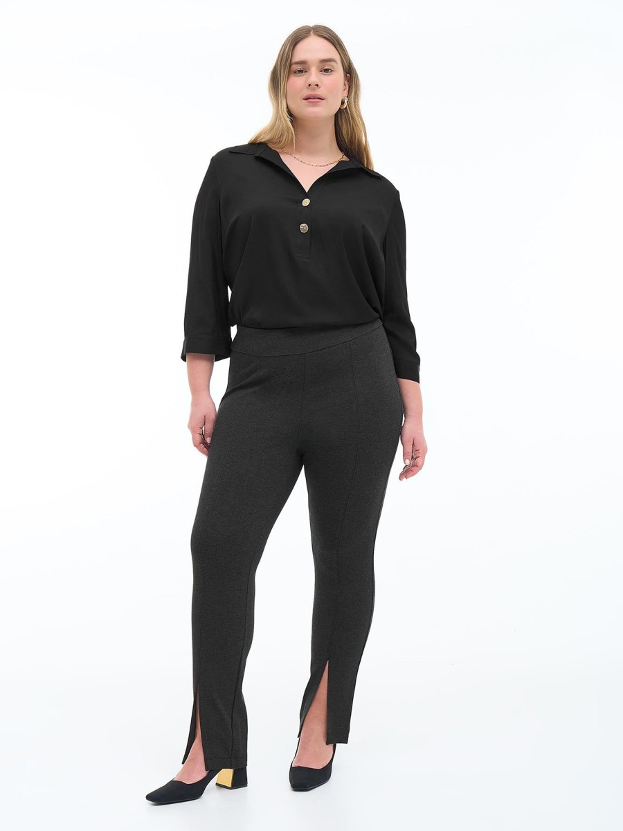 Addition Elle Penningtons Bottoms | Ponte De Roma Pant With Front Slit - Addition Elle