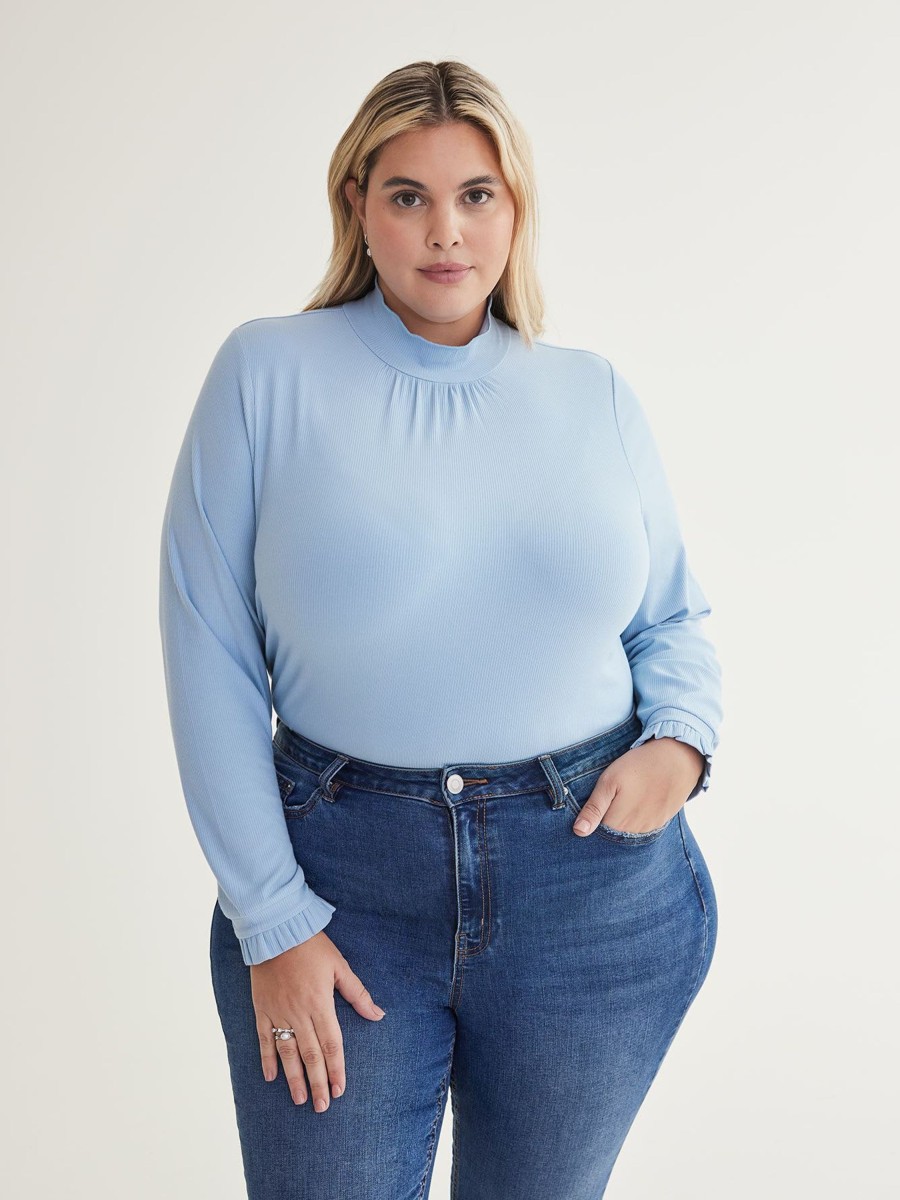 Clothing Penningtons | Mock-Neck Ribbed Knit Top