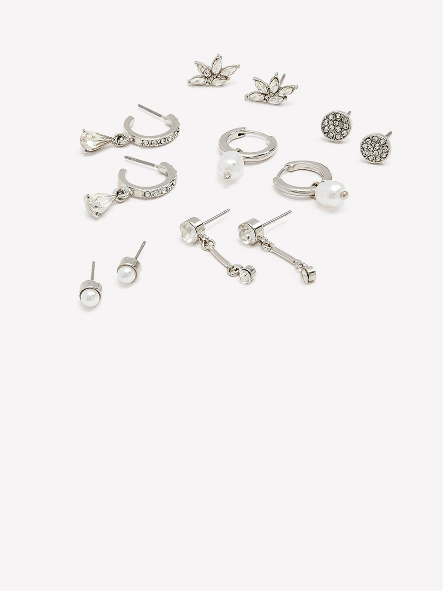 Accessories Penningtons | Dainty Stud And Hoop Earrings, Set Of 6