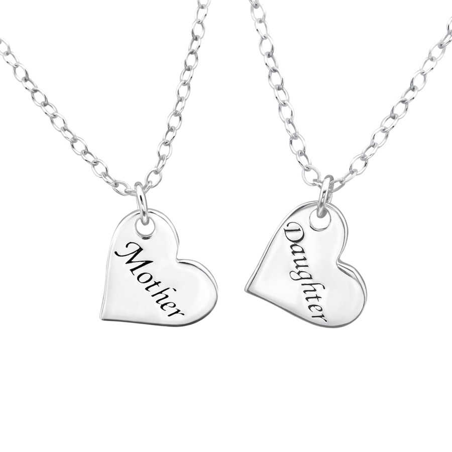 Accessories Penningtons | Sterling Silver Mother & Daughter Heart Pendant Necklace Set By Ag Sterling - Penningtons