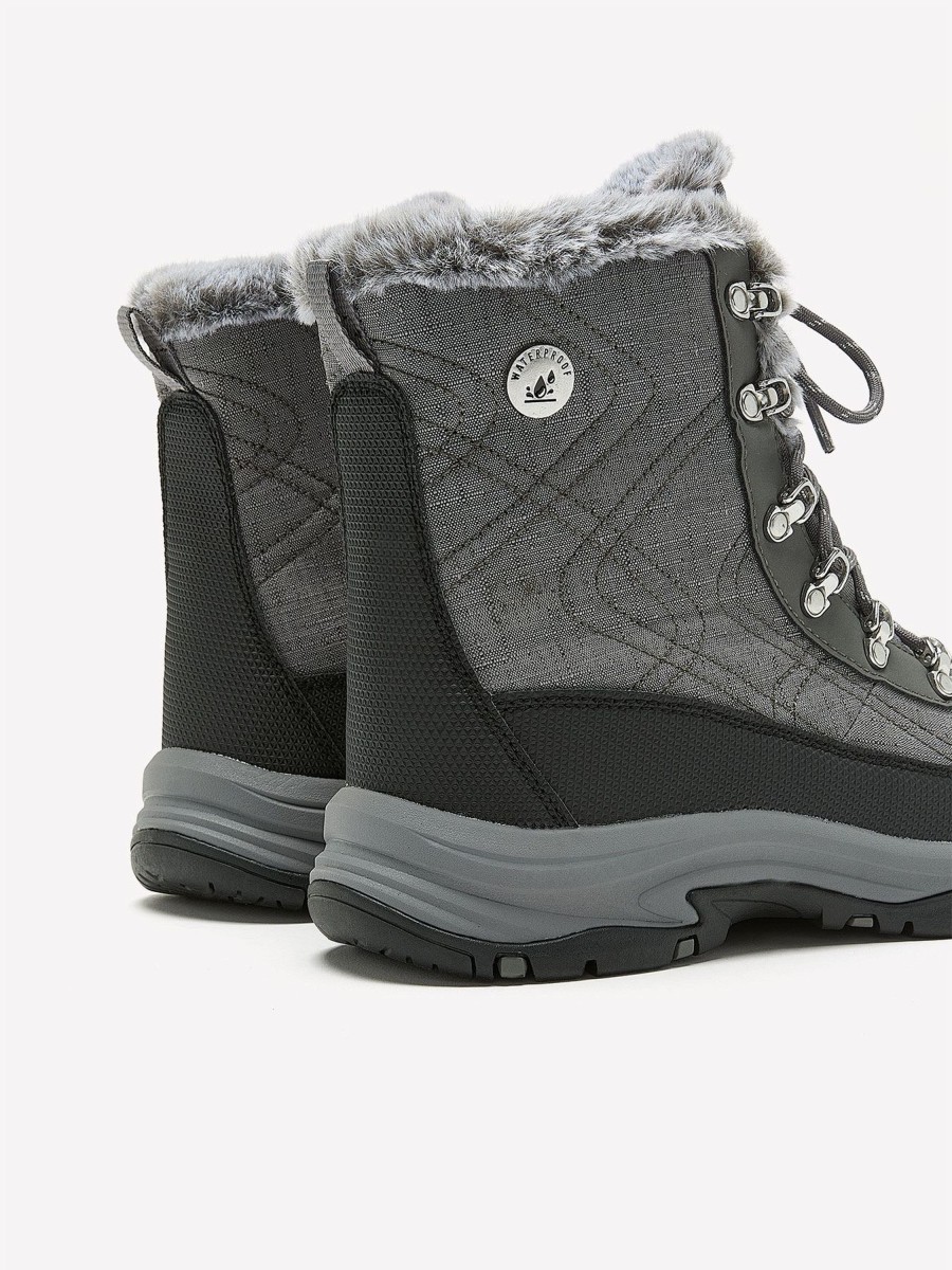 Shoes Penningtons | Wide Width, Lace-Up Hiking Boots With Faux Fur - Skechers