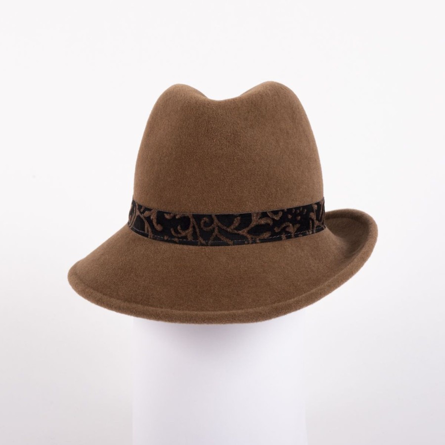 Accessories Penningtons | Canadian Hat 1918 - Foxie-Asymetric Fedora Hat With Paisley Leather Ribbon - Penningtons