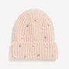 Accessories Penningtons | Ribbed Knit Cuff Beanie With Fleece Lining And Decorative Pearls