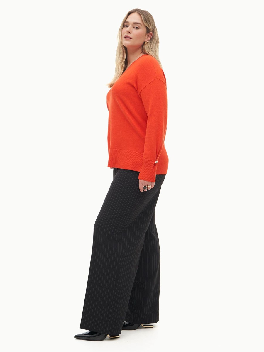 Addition Elle Penningtons Tops | Coloured V-Neck Boxy Sweater - Addition Elle