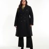 Clothing Penningtons | Long Black & White Military Wool Coat - Addition Elle