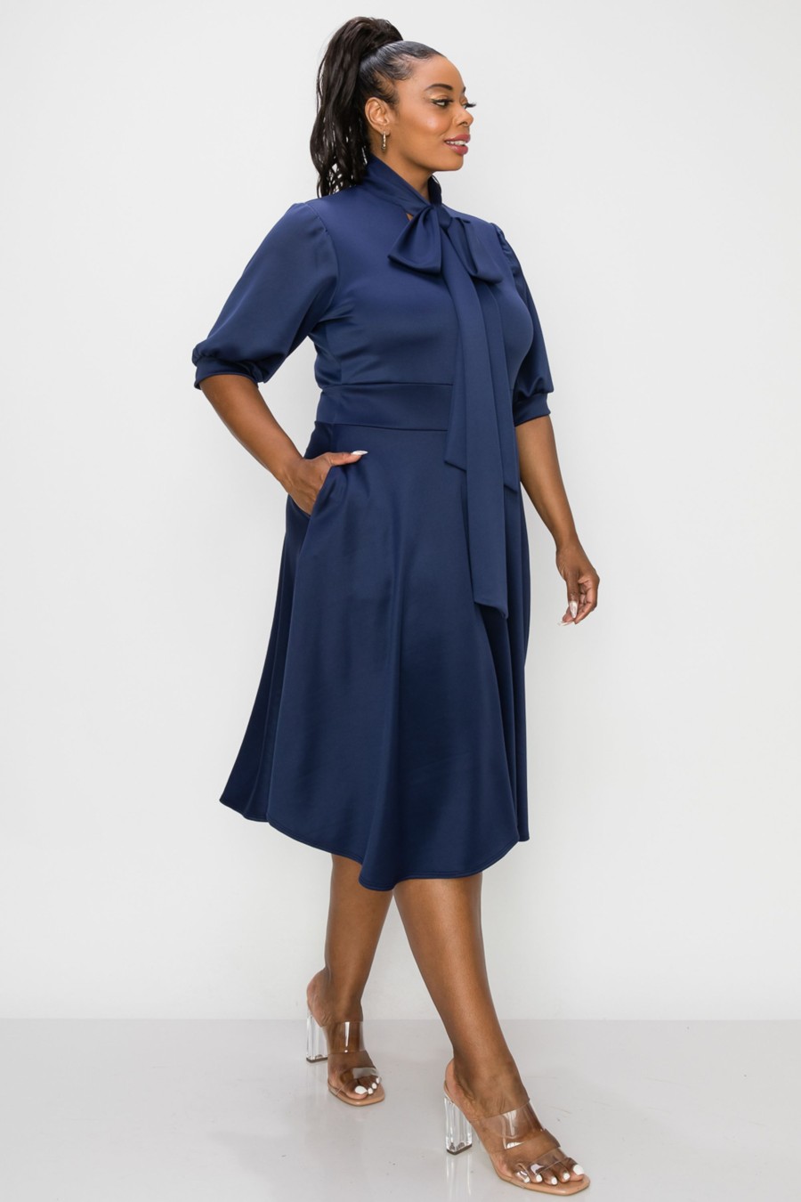 Clothing Penningtons | Carina Donna Flare Dress W/ Pockets - L I V D - Penningtons