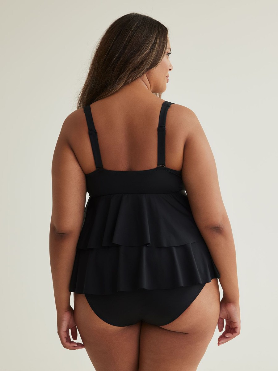 Clothing Penningtons | Black Ruffled Tankini